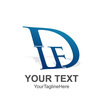 Initial letter DLF logo design template element colored blue for business and company identity