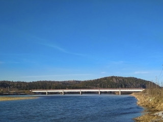 bridge over the river in Siberia