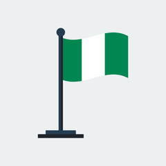 Flag Of Nigeria.Flag Stand. Vector Illustration