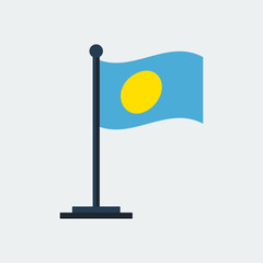 Flag Of Palau.Flag Stand. Vector Illustration