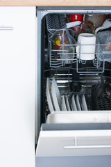 dishwasher with dirty dishes