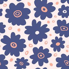 Hand drawn floral seamless repeat pattern