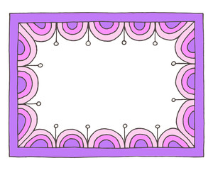 Violet-purple doodle frame