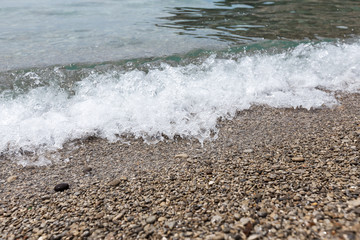 Waves on the beach,close-up view