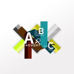 Geometric infographic banner, paper info diagram created with color shapes