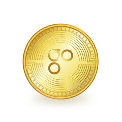 OmiseGo Cryptocurrency Golden Coin Isolated