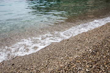 Waves on the beach,close-up view