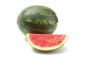 Fresh Seedless Summer Watermelon on a White Background