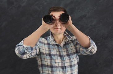 Man looking through beer goggles