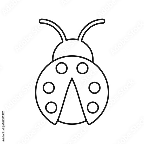 "The ladybug outline isolated. Coloring book. Vector stock." Stock image and royalty-free vector ...