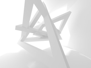 White Architecture Construction Modern Interior Background