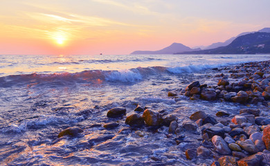 Endering sunset coast.