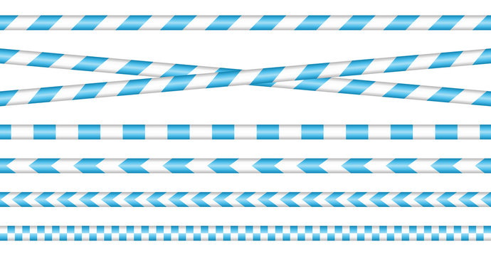Set Of Barrier Tapes Blue/White