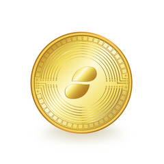 Status Cryptocurrency Golden Coin Isolated