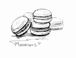 Macarons. Graphic sketch