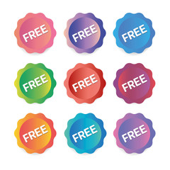 Round stickers banners campaign collection