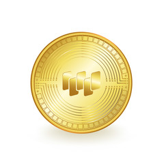 Waltonchain Cryptocurrency Golden Coin Isolated