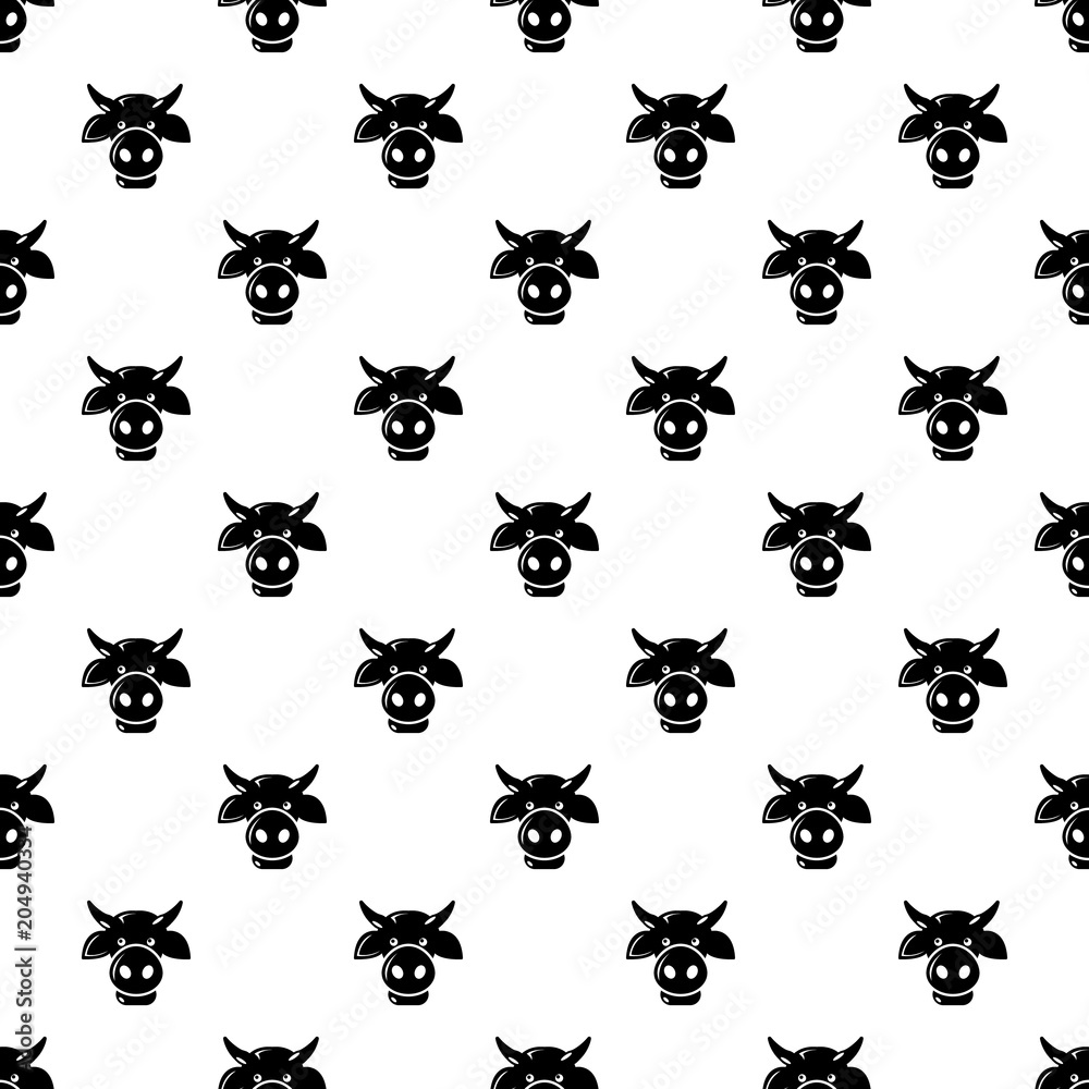 Wall mural cow head pattern vector seamless