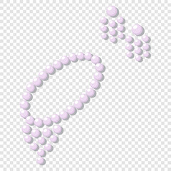 Jewelry accessories: necklaces and earrings. Vector cartoon illustration isolated on a transparent background.