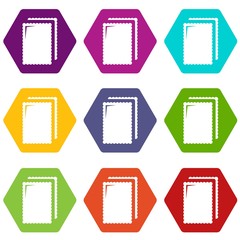 Biscuit ice cream icons set 9 vector