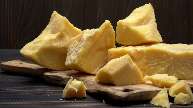 pieces of parmesan or parmigiano cheese