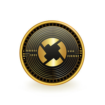 0x Cryptocurrency Black Coin Isolated