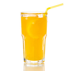 Glass carbonated water orange
