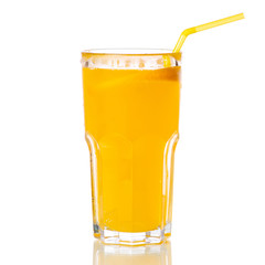 Glass carbonated water orange