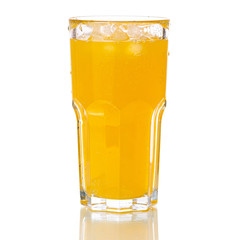 Glass carbonated water orange