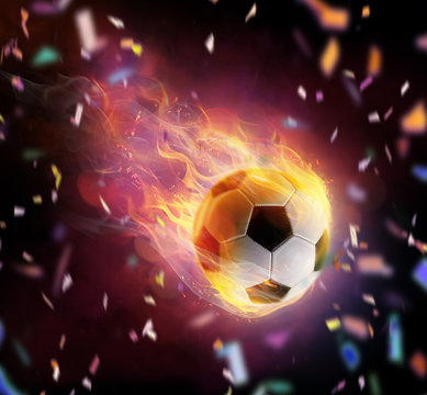 Football ball flamy symbol