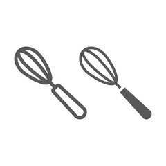 Egg beater line and glyph icon, kitchen and cooking, whisk sign vector graphics, a linear pattern on a white background, eps 10.
