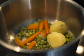 Making food in a kitchen 