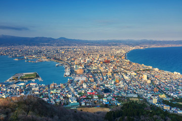 Fototapeta na wymiar cityscape view from Mount Hakodate