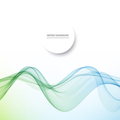 Abstract vector background, blue and green waved lines for brochure, website, flyer design.