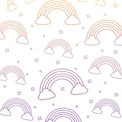 background of rainbow and clouds pattern, vector illustration