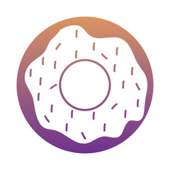 donut icon over white background, vector illustration