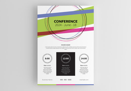 Event Flyer Layout with Colorful Header