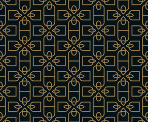 Seamless pattern. Graphic lines ornament. Floral stylish backgro