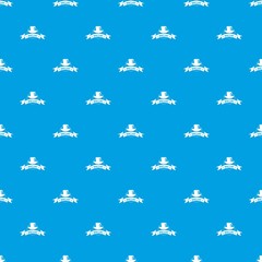 Modern hat pattern vector seamless blue