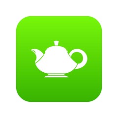 Teapot icon digital green