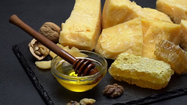 pieces of parmesan or parmigiano cheese