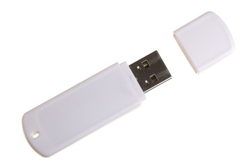 USB Flash Drive isolated on white background. Top view