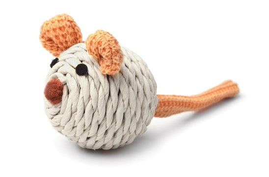 Toy mouse for cat isolated