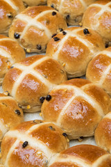 Freshly Baked Hot Cross Buns At Easter