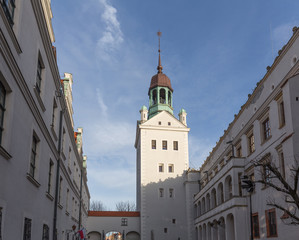 Naklejka premium Szczecin in Poland / Panorama of the castle and historical part of the city