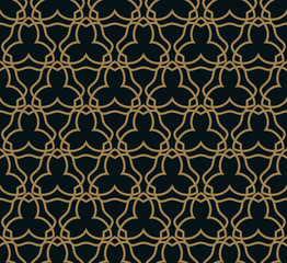 Seamless pattern. Graphic lines ornament. Floral stylish backgro