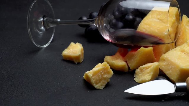 pieces of parmesan or parmigiano cheese