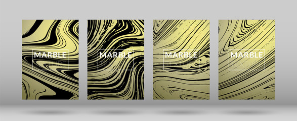 Set of Gold and Silver Marble Covers