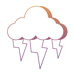 cloud with thunders icon over white background, vector illustration