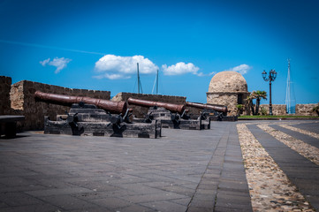 ancient cannons on the ramparts of Alghero